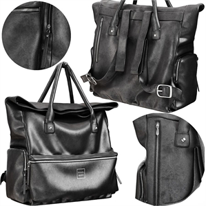 A leather backpack